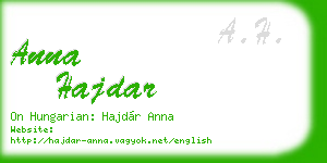 anna hajdar business card